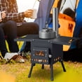 thumbnail image 4 of Outdoor Wood Burning Camp Stove with Chimney Tube, Stainless Steel Portable Wood Camping Stove with Foldable Rack for Tent, Cookout, Hiking, 4 of 9