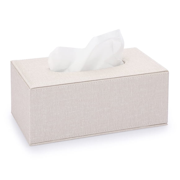 Cubierta para caja de pañuelos Sumnacon de lino beige con base magnética