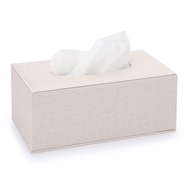 Cubierta para caja de pañuelos Sumnacon de lino beige con base magnética