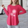 thumbnail image 2 of HCNTES Girls Long Sleeve T Shirts Kids Fall Tops Star Print Crewneck Basic Tees(Red,9-10 Years), 2 of 4