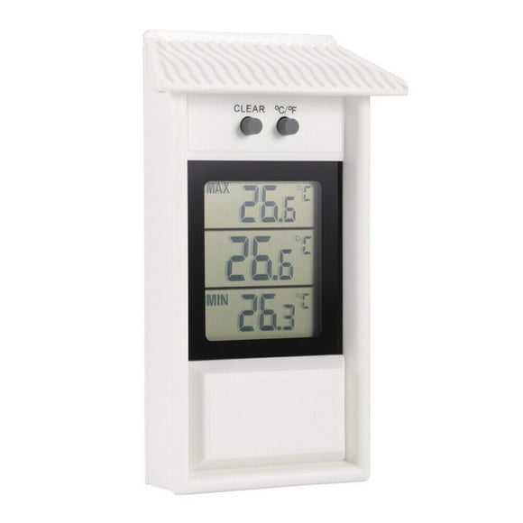 Thermomètre Numérique Max Min pour Serre Intérieur & Extérieur Jauge de Température de Jardin Blanc