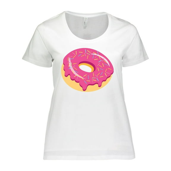 Inktastic Pink Donut with Sprinkles Women's Plus Size T-Shirt