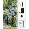 thumbnail image 7 of EastVita 8FT Garden Arch Arbor with Gate Black for Vines Flowers Roses Outdoor Decor, 7 of 7