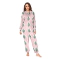 thumbnail image 4 of Adult Christmas Onesie Christmas Tree Pink Zipper One-Piece Pajamas Unisex with Pockets, 4 of 6