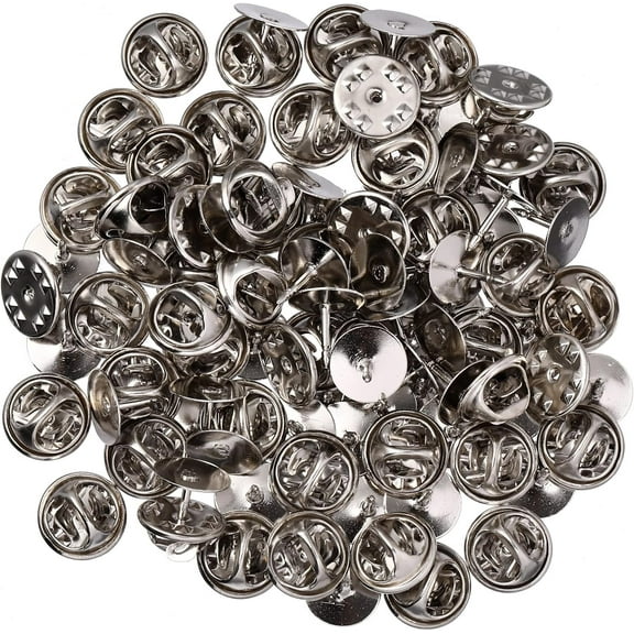 Tie Tack Butterfly Pin Backs for Jewelry Making – Pack of 50 Metal Clutch Pins for Craft, DIY, Scrapbooking, Sewing – Durable and Easy to Attach