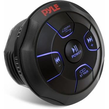 Pyle Car Wireless Bluetooth Audio Controller - Bluetooth Media Button Rated Marine Receiver Remote Control w/ USB, AUX, Mount for Car Truck Boat Marine PowerSport Vehicles - Pyle PLMRBTRD1
