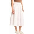 thumbnail image 2 of Matty M Women's Linen Blend Midi Skirt with Pockets (White,Small), 2 of 3