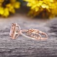 thumbnail image 3 of Milgrain 1.75 Carat Wedding Ring Set Big Cushion Cut Morganite Engagement Ring Natural Morganite Art Deco Matching Wedding Band On 14K Rose Gold Surprisingly Ring, 3 of 5