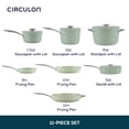 thumbnail image 2 of Circulon Halo with LaserDefense 11pcs Ceramic Nonstick Cookware Set, Dishwasher Safe, Induction and Oven Safe to 500°F, Sage, 2 of 7