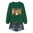 thumbnail image 6 of Telankuip Womens Crew Neck Long Sleeve Christmas T-Shirts Merry Christmas Leopard Plaid Tree Graphic Tee Tops 2025 Fashion Cute Snowman Printed Soft Cozy Pullover Tshirts Green L, 6 of 6