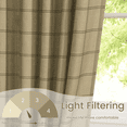 thumbnail image 6 of NICETOWN Plaid Curtains for Living Room 96 inch Length, Check Semi Sheer Linen Curtains Back Tab Rod Pocket Light Filtering Rustic Farmhouse Style Drapes for Bedroom, Linen, 2 Panels, 6 of 9