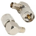thumbnail image 1 of Adaptador de conector de 90 grados PL-259 macho UHF a BNC hembra de 2 piezas para cable coaxial, 1 of 8