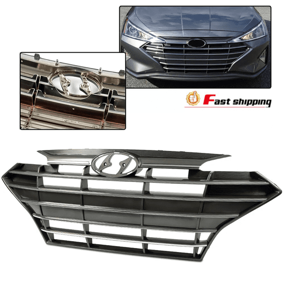 For 2019 2020 Hyundai Elantra Front Upper Bumper Grille Chrome Trim Replacement