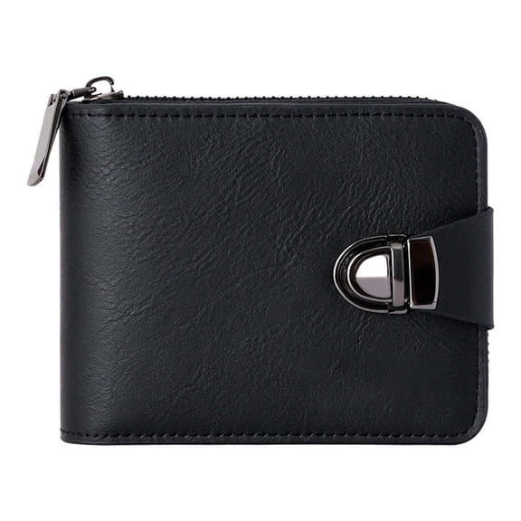 LEHOZIHEQ Men Wallet, Vintage Multi-Card Zipper Wallet, Large Capacity Buckle Credit Card Holder Wallet with Zipper