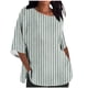 thumbnail image 1 of Tops Y Blusas de las Señoras Cortado 3/4 Manga Impresa Suelta Camisa Casual, Blusas para las Mujeres Casual, 1 of 4