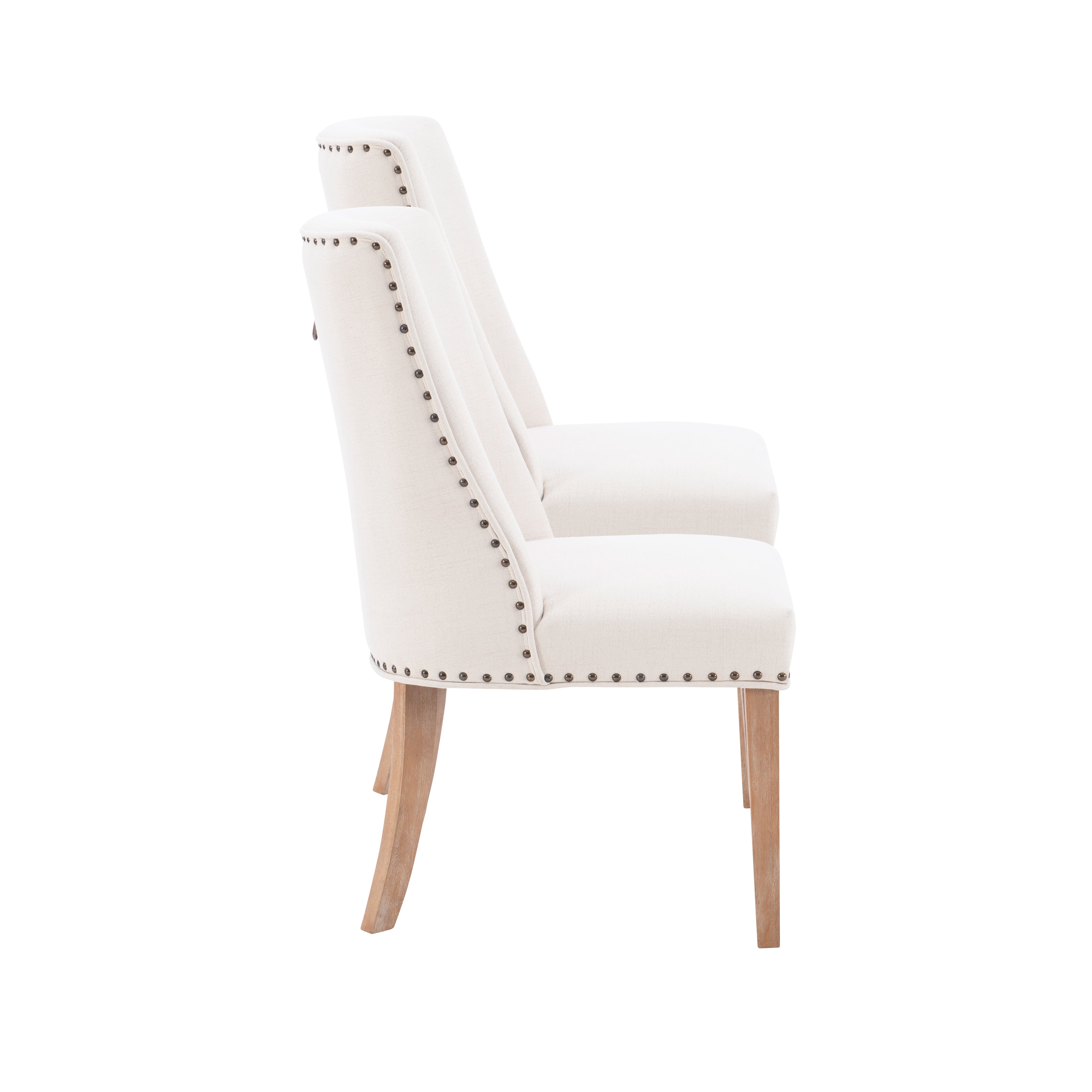 Powell Augusta Upholstered Dining Chair, Set of 2, Natural with Natural