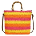 thumbnail image 1 of 0228 Bolso Paja Bambú Bolso Hombro Informal Y Versátil Gran Capacidad para (multicolor), 1 of 9