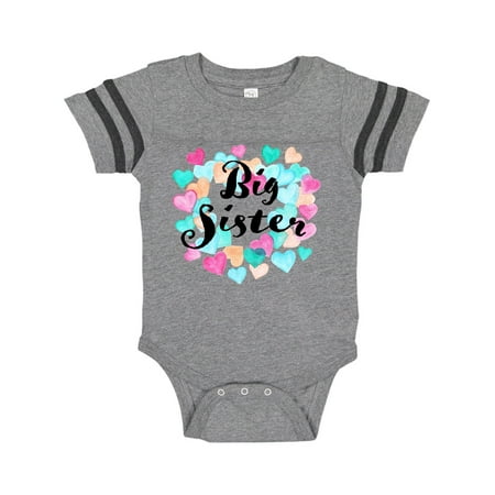 

Inktastic Big Sister hearts Gift Baby Girl Bodysuit