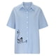 thumbnail image 3 of Gibobby Playera de Manga Corta Casual Suave Algodón Casual Suelto Personalidad Impreso Solapa Botón Manga Corta(Azul,G), 3 of 4