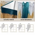 thumbnail image 3 of Abstract Teal Gold Kitchen Window Curtains, Swag Curtains Valance for Bedroom Living Room Bathroom, Green White Wall Art Textured Rod Pocket Window Treatment Curtain Block Drapes 2 Panels 36"x36", 3 of 9