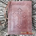 thumbnail image 3 of Handmade Celtic Cross Journal Book Bound Leather Medieval Renaissance, 3 of 10