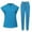 Blue, variant on Scrubs Set for Women Mock Neck Stretch Scrub Top and Drawstring Jogger Pants with Multi Pockets Anti Wrinkle Nursing Work Uniform Set Stand Collar Comfortable Medical Uniform Blue