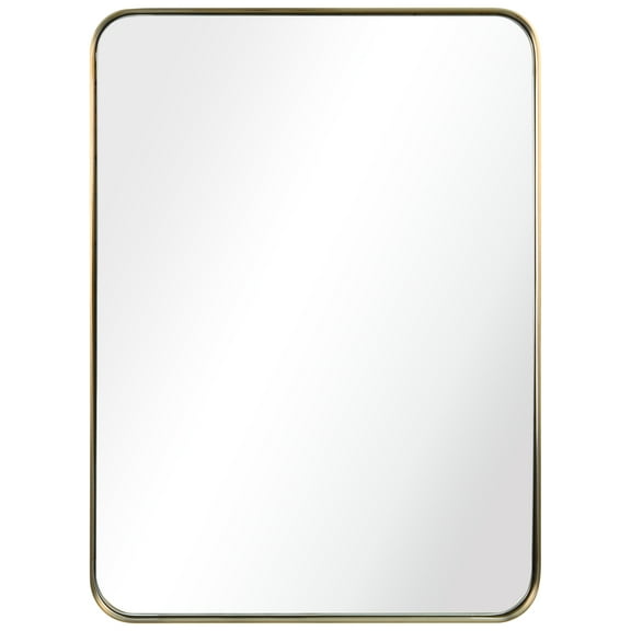 Empire Art Direct Ultra Brushed Gold Stainless Steel Frame Rectangle Wall Mirror, 22" x 30" x 2", Ready to Hang