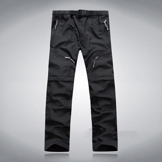 Pantalones tácticos cargo convertibles para hombre, resistentes al agua, para senderismo al aire libre, ligeros y elásticos, con cremallera.