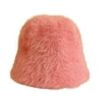 thumbnail image 1 of Chapeau Bob Duveteux Anti-Froid Léger Couleur Unie Casquette de Pêcheur pour Femmes, 1 of 10