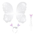 thumbnail image 2 of Conjunto de disfraz de hada para niñas, disfraz de alas de mariposa, diadema de mariposa, princesa infantil Blanco, 2 of 9