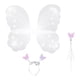 thumbnail image 2 of Disfraz de hada para niña, disfraz de mariposa, elfo infantil, cosplay, diadema con alas de mariposa Blanco, 2 of 9