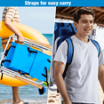 thumbnail image 2 of Tcbosik Folding Beach Chairs Set of 2, Lightweight Camping Chair with 4 Position Adjustable Backrest, Lawn Chair with Cup Holder, Outdoor Chair with Headrest and Armrest for Backyard, Patio, Blue, 2 of 11