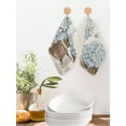 thumbnail image 2 of Blue Hydrangea Kitchen Dish Towels for Drying Dishes Set of 4, Spring Floral Leaves Butterfly Vintage Beige Waffle Weave Microfiber Hand Tea Bathroom Towels Quick Dry & Absorbent Towel 12x12, 2 of 7