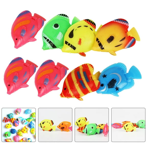 HONMEET Plastic Simulation Fish Assorted Color 8Pcs 1.6x1.0x0.2In