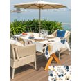 thumbnail image 5 of Outdoor Tablecloths with Umbrella Hole & Zipper, Country Flowers Tablecloth Rectangle 60x84 Inch, Blue Farmhouse Plants Wildflowers Retro Waterproof Table Cloth, Patio/Pool/Picnic Table Covers, 5 of 8