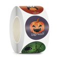 thumbnail image 1 of Pegatinas de papel autoadhesivas para embalaje, etiquetas adhesivas de sellado para caja de dulces, Halloween, calabaza, bruja, regalo, 100-500 piezas, 1 of 4