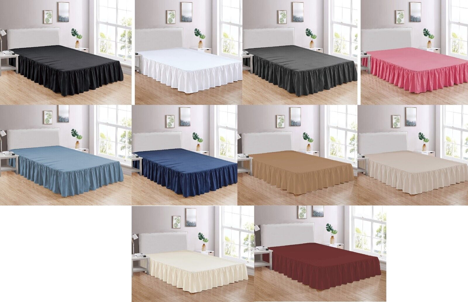 Legacy Decor Bed Skirt Dust Ruffle 100% Brushed Microfiber with 14” Drop