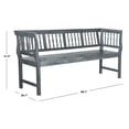 thumbnail image 6 of Safavieh Brentwood Indoor/Outdoor Traditional Acacia Patio Bench, 6 of 7