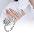 thumbnail image 2 of Hearth & Gear Four Prong Square Ring With Adjustable Opening Stylish And Versatile High End Open Ring And Sparkling With Adjustable Open Fashion Ring 1PCS Stainless Steel Rings Ring Set Size 9 Cool, 2 of 7