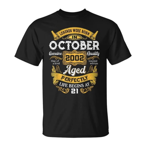 SR 21 Years Old Legends Born In October 2002 21St Birthday T-Shirt