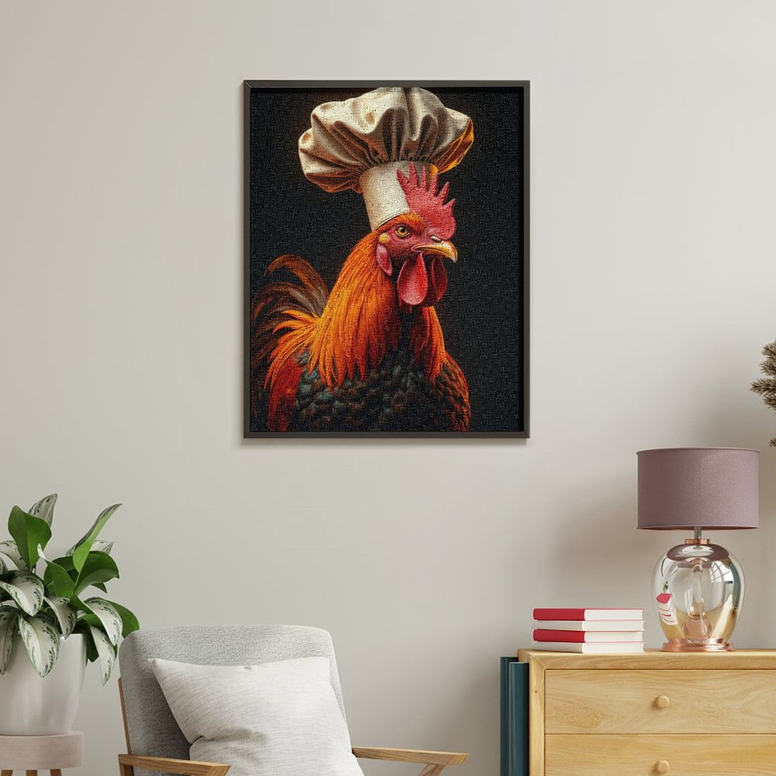 Paint By Numbers Kit for Adults Beginner - DIY Rooster Chef Portrait Art Canvas Painting Kits for Adults, Frameless Paint By Number for Adults for Home Wall Decor 16x20 Inch