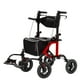 thumbnail image 1 of Andador y silla de transporte todoterreno 2 en 1 ELENKER, plegable, con ruedas no neumáticas de 25 cm para personas mayores, respaldo reversible y reposapiés desmontables, color rojo, 1 of 5