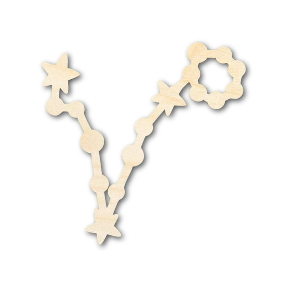 Unfinished Wood Pisces Constellation Shape - Zodiac Craft - up to 46" 6" / 1/4"