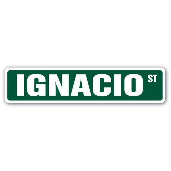 IGNACIO Street Sign Childrens Name Room Sign | Indoor/Outdoor | 18" Wide