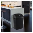 thumbnail image 4 of 10 Gallon Plastic Swing Top Waste Container for Home Kitchen, Rectangular Trash Bin with Swing Lid, Black, Pack of 4, 4 of 7