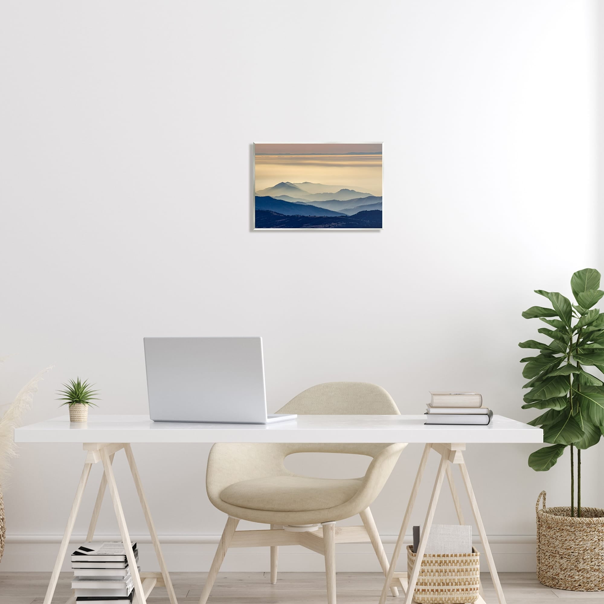 Stupell Industries Layered Foggy Mountain Range Warm Sunlit Rays Photograph Unframed Art Print Wall Art, Design by Jeff Poe
