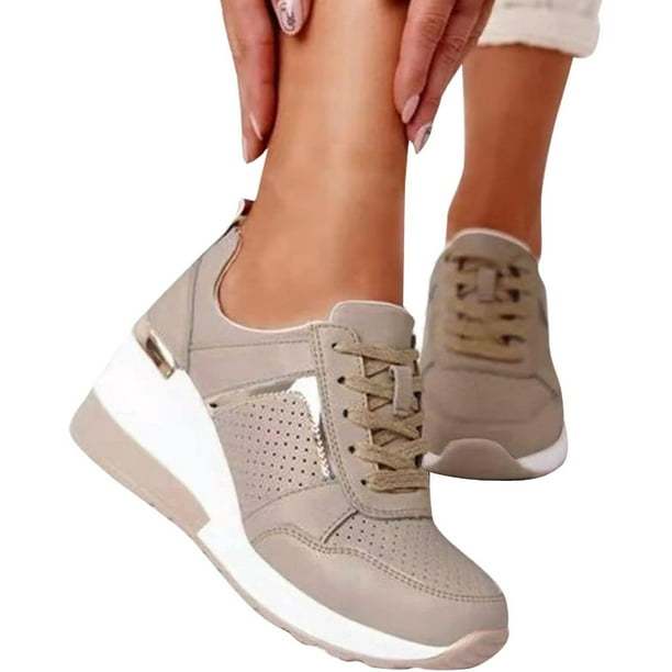 Casual wedge sneakers discount