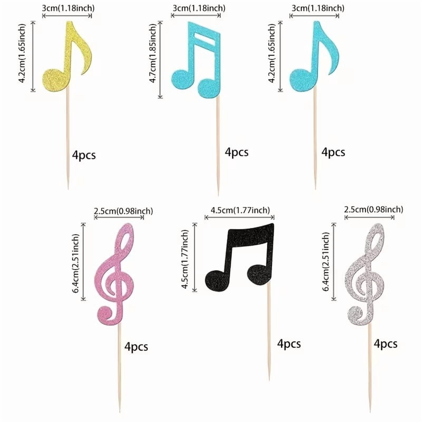 24 Pack Musical Note Cake Picks - Treble Clef & Music Notes for Parties ...