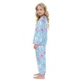 thumbnail image 4 of Fluffy Pajamas Set Fuzzy Winter Warm Pj Sets Pullover Tops and Long Pants Pink and Purple Bows Large, 4 of 8