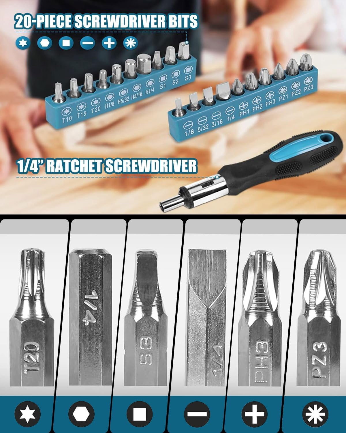 144 Piece Home Tool Kit with Storage Box, Multi-Functional Hand Tool Set for  and Repairs